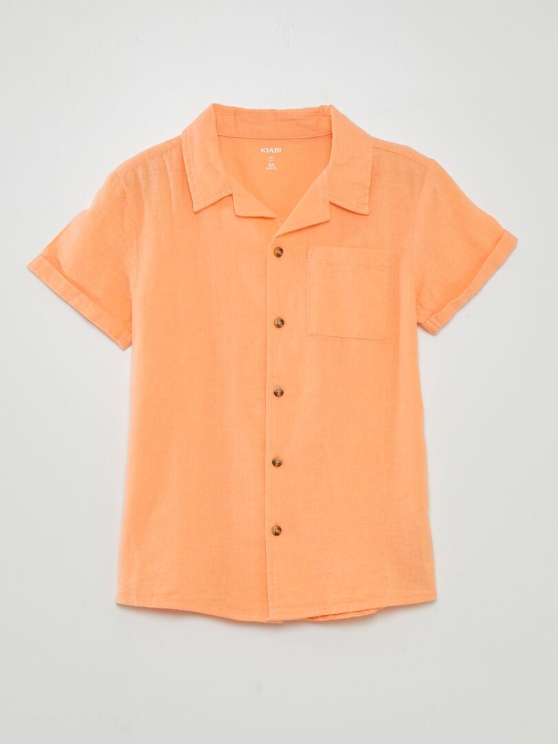 Blouse manches courtes orange femme | Cache Cache