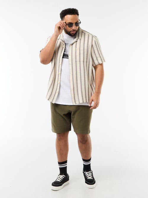 Chemise manches courtes rayée - Kiabi