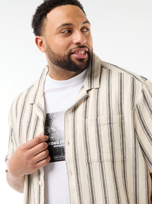 Chemise manches courtes rayée - Kiabi