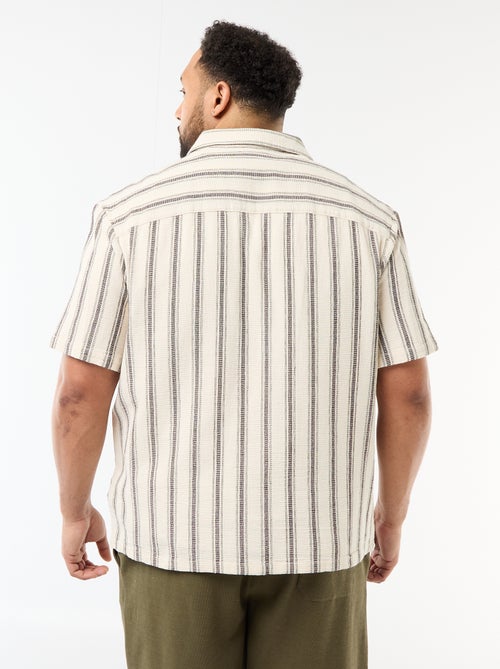 Chemise manches courtes rayée - Kiabi