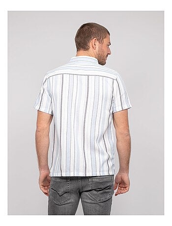 Chemise manches courtes rayures douparico