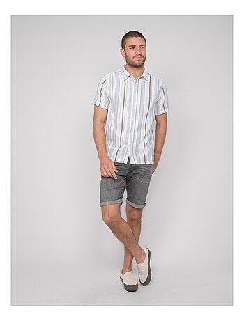 Chemise manches courtes rayures douparico