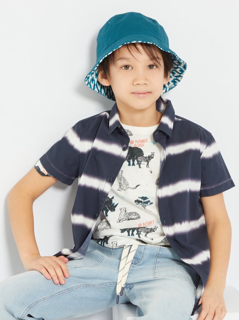 Chemise Tie-dye Gildan Manches Courtes, Rouge Et Rose, Pompons, Taille Enfant 14 Ans