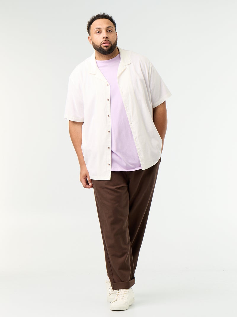 Chemise manches courtes unie Blanc - Kiabi
