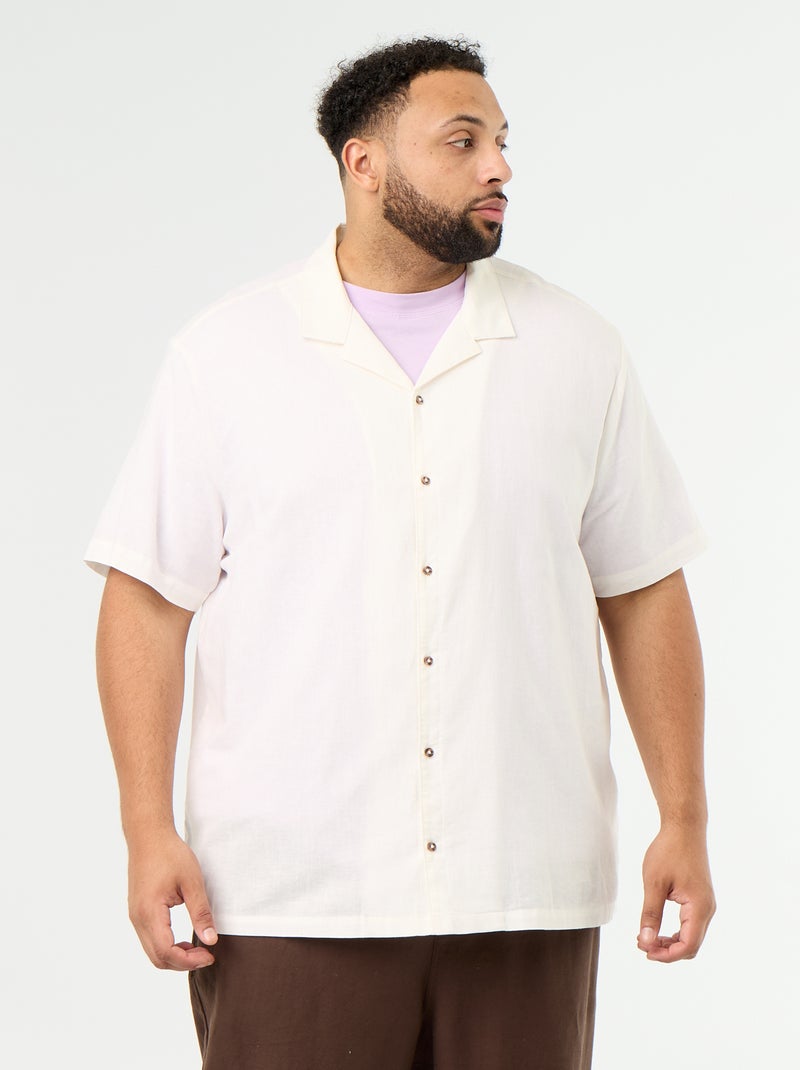 Chemise manches courtes unie Blanc - Kiabi