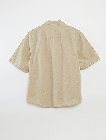 Chemise manches courtes unie en lin mélangé - So Easy