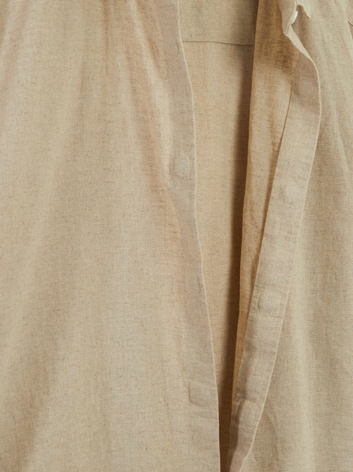 Chemise manches courtes unie en lin mélangé - So Easy - Kiabi