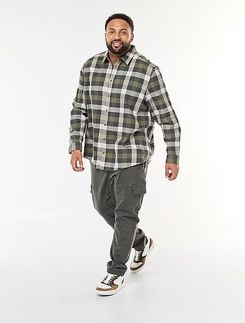 Chemise manches longues à motif à carreaux