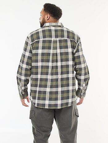 Chemise manches longues à motif à carreaux