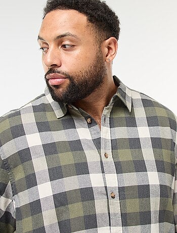 Chemise manches longues à motif à carreaux