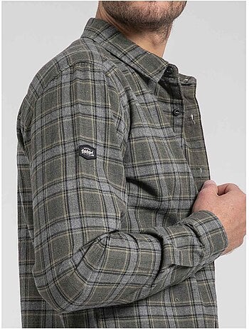 Chemise manches longues carreaux pur coton flanelle tadumir