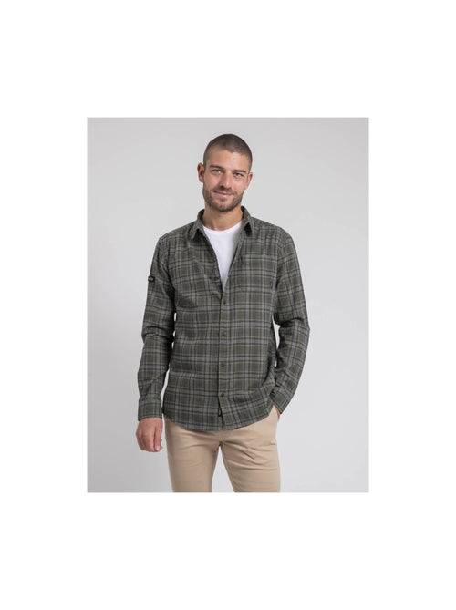 Chemise manches longues carreaux pur coton flanelle tadumir - Kiabi Chemise manches longues carreaux pur coton flanelle tadumir - Kiabi