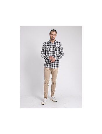 Chemise manches longues carreaux pur coton flanelle telimax