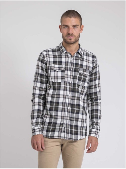 Chemise manches longues carreaux pur coton flanelle telimax - Kiabi