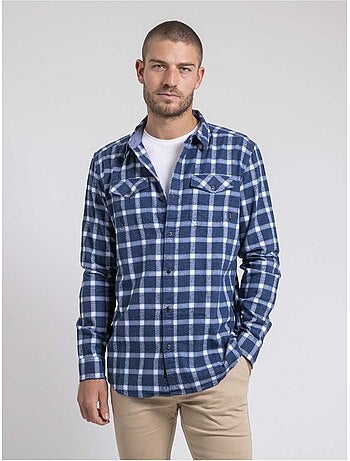 Chemise manches longues carreaux pur coton flanelle tolfox