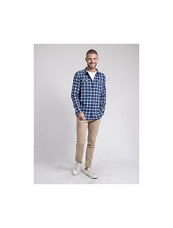 Chemise manches longues carreaux pur coton flanelle tolfox