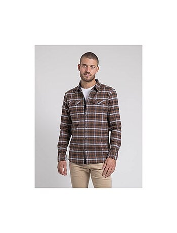 Chemise manches longues carreaux pur coton flanelle toltivio