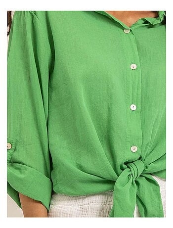 Chemise manches longues coton orine
