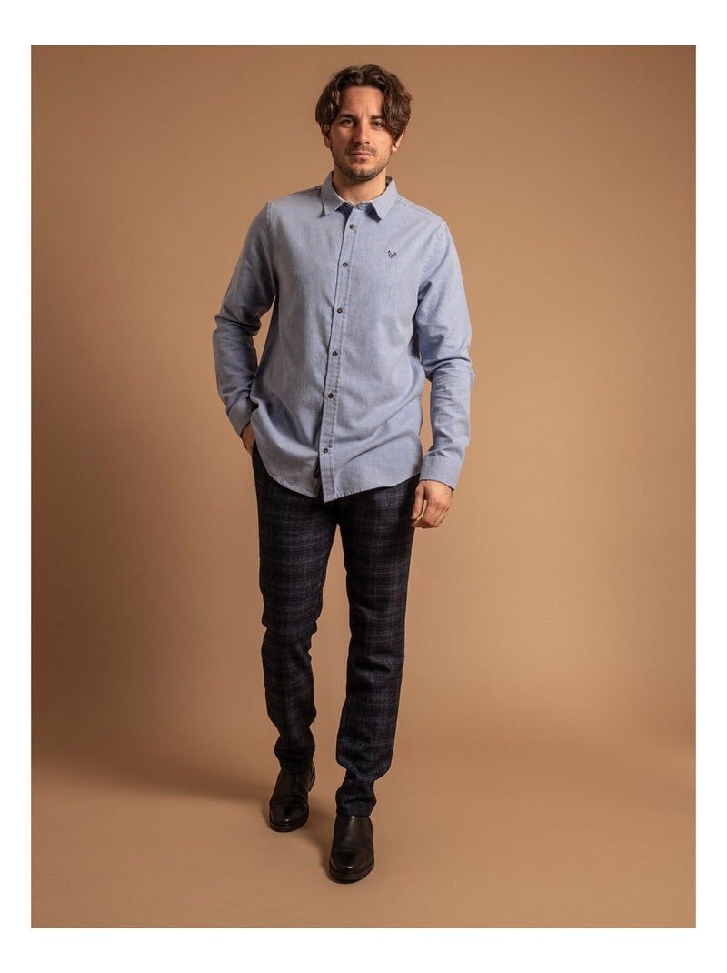 Chemise manches longues coton tinimal Bleu - Kiabi