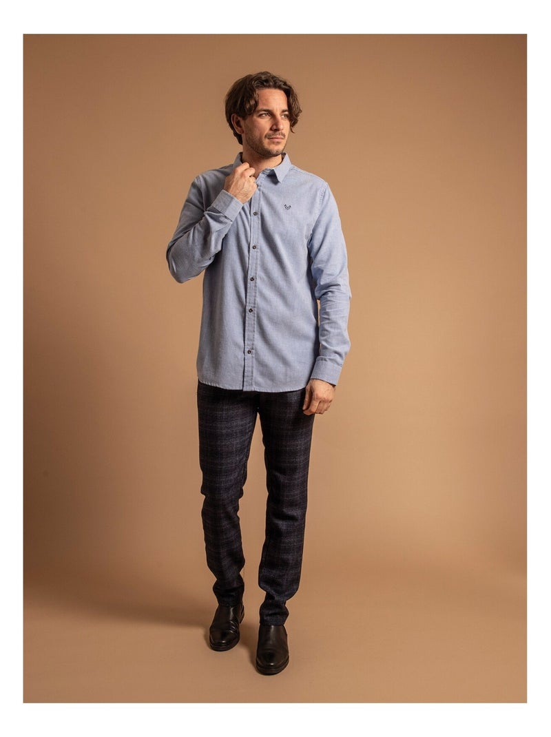Chemise manches longues coton tinimal Bleu - Kiabi