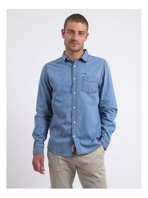 Chemise manches longues effet denim denvik - Kiabi Chemise manches longues effet denim denvik - Kiabi