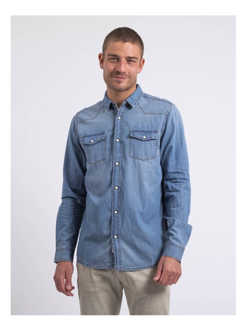 Chemise manches longues effet denim derko - Kiabi