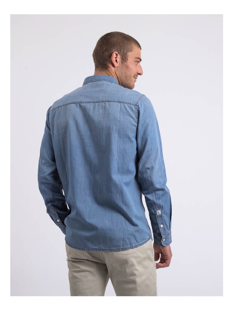 Chemise manches longues effet denim derko Bleu - Kiabi
