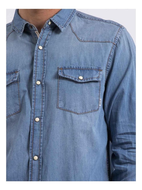 Chemise manches longues effet denim derko - Kiabi