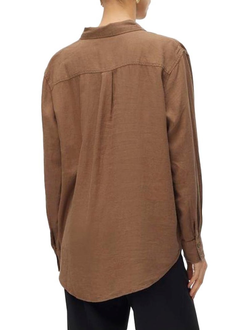 Chemise Manches Longues Femme Vero Moda Marron cappuccino - Kiabi