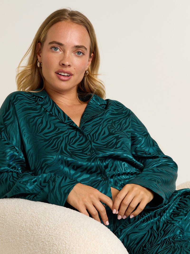 Chemise manches longues frimousse - rougegorge lingerie Vert foncé - Kiabi