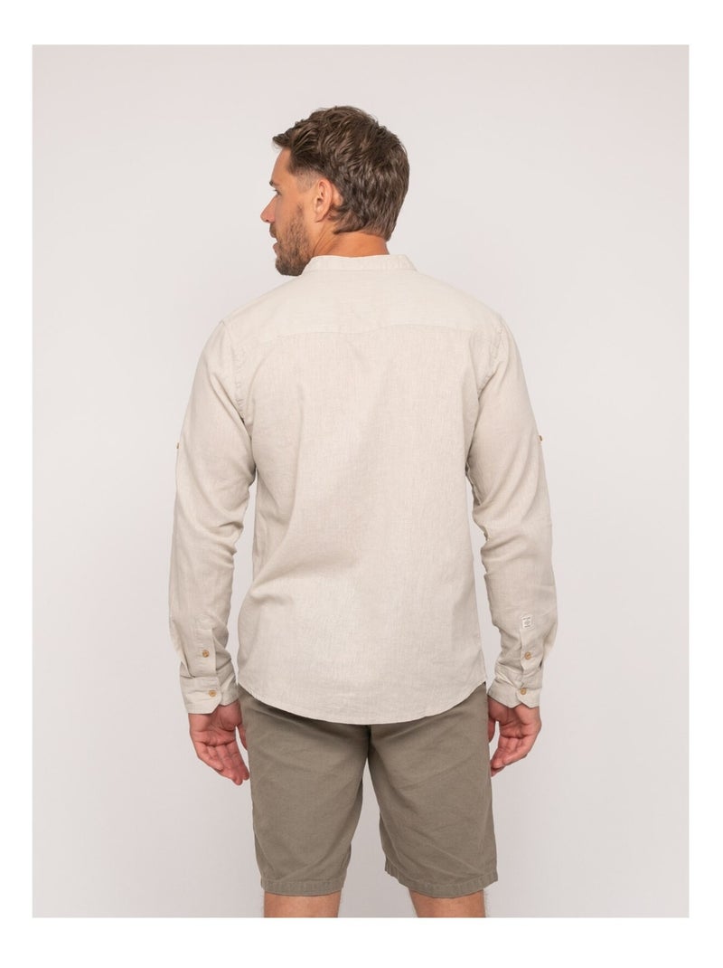 Chemise manches longues lin duchero Beige - Kiabi