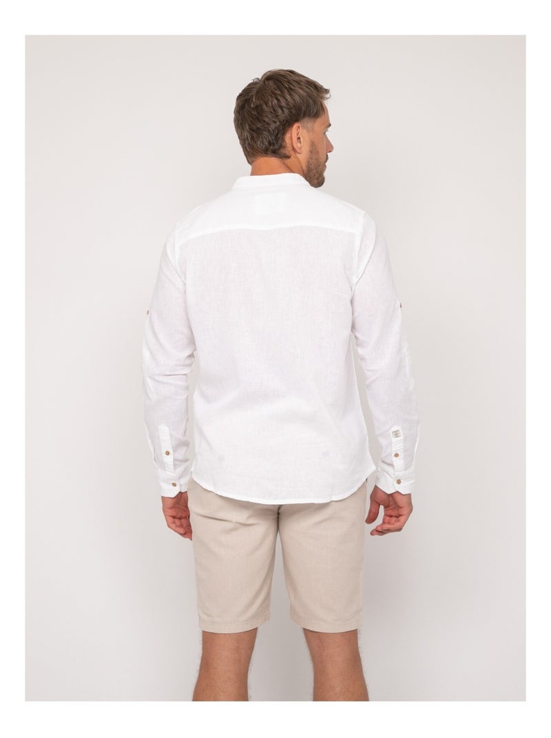 Chemise manches longues lin duchero Blanc - Kiabi