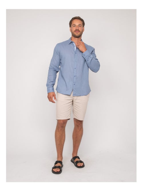 Chemise manches longues lin dumolak - Kiabi