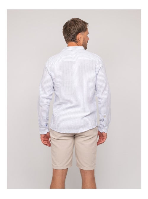 Chemise manches longues lin rayures duplaya - Kiabi