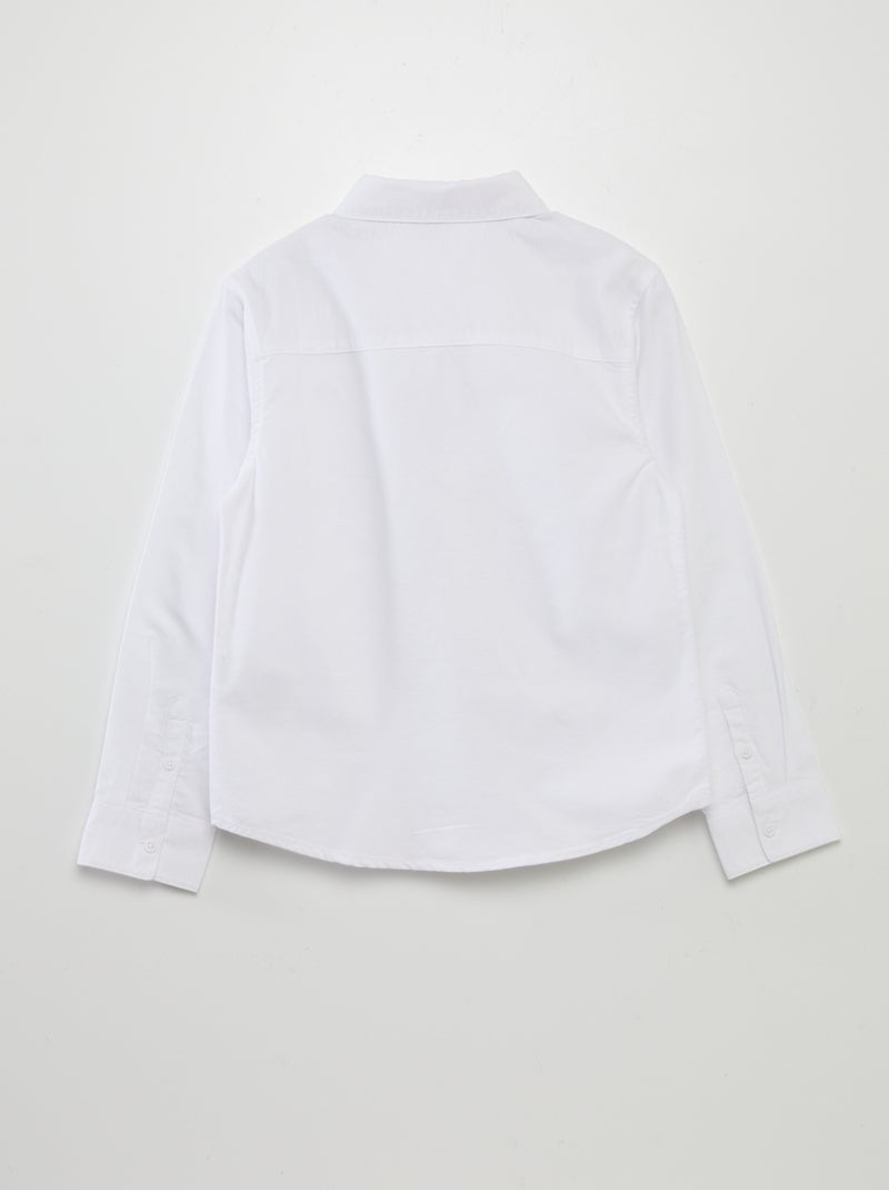 Chemise manches longues oxford Blanc - Kiabi