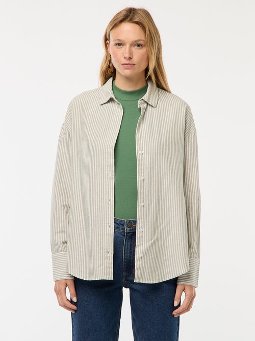 Chemise manches longues oxford - Kiabi