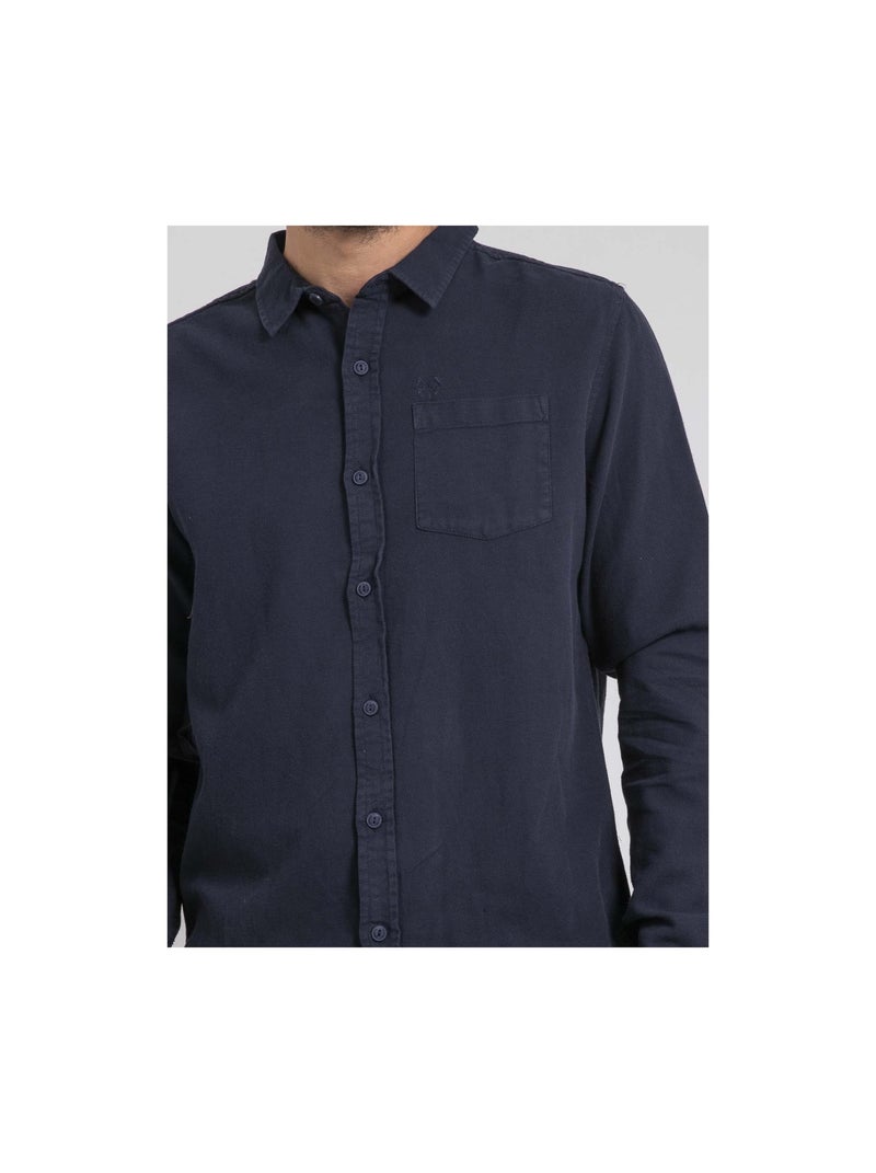 Chemise manches longues pur coton tamoris Bleu marine - Kiabi