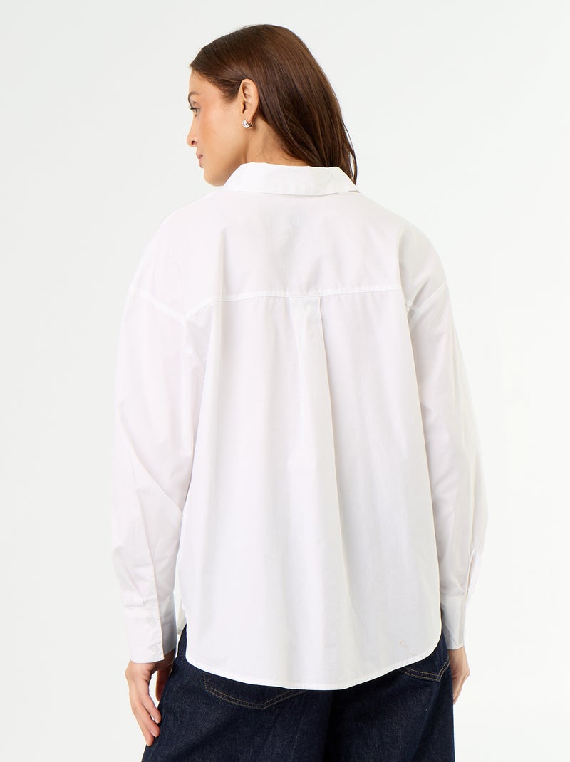 Chemise manches longues rayée Blanc - Kiabi