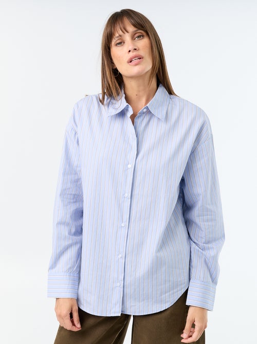 Chemise manches longues rayée - Kiabi