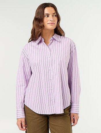 Chemise manches longues rayée