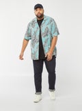 chemise manchzes courtes à motif BLEU - Kiabi