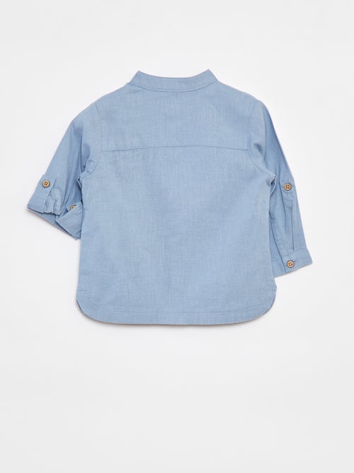 Chemise mao en lin mélangé - Kiabi