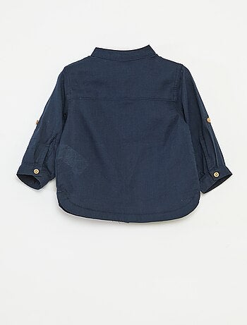 Chemise matière légère col mao