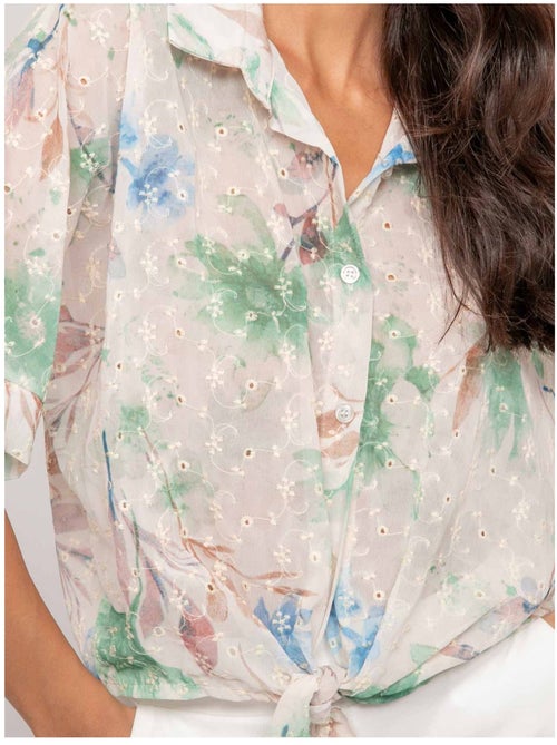 Chemise motif avec broderie owanie - Kiabi