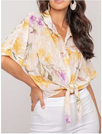 Chemise motif avec broderie owanie
