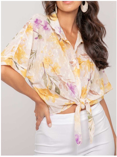 Chemise motif avec broderie owanie - Kiabi