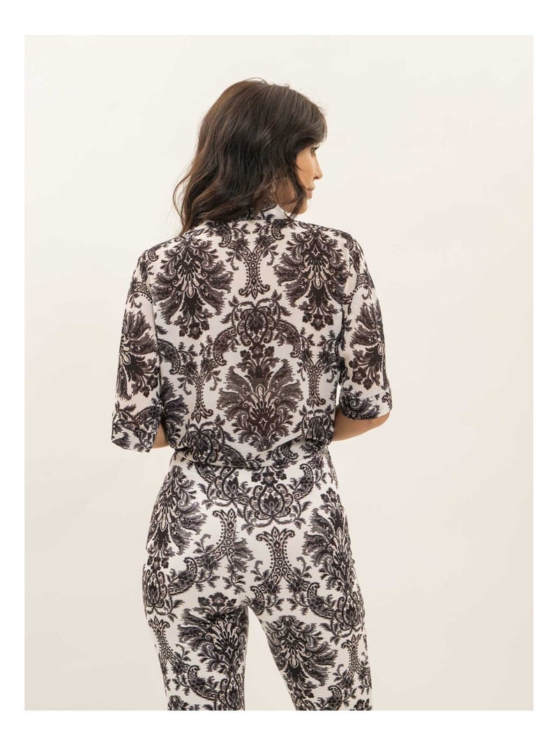 Chemise motifs nouée oxalie Noir - Kiabi