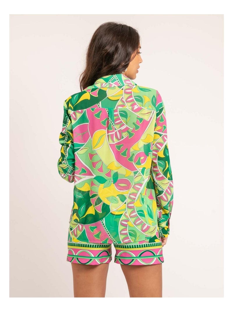 Chemise motifs ombelle Vert - Kiabi