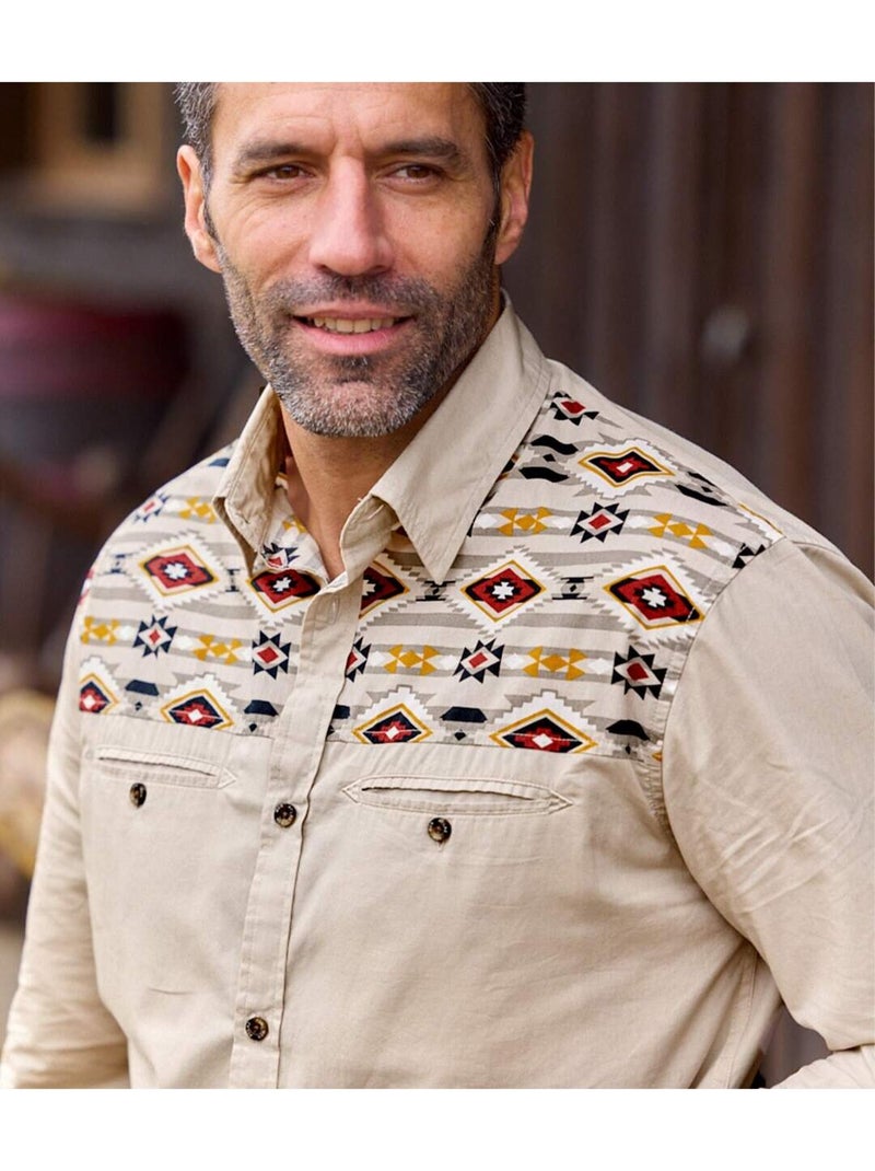 Chemise navajo land   - atlas for men Beige - Kiabi