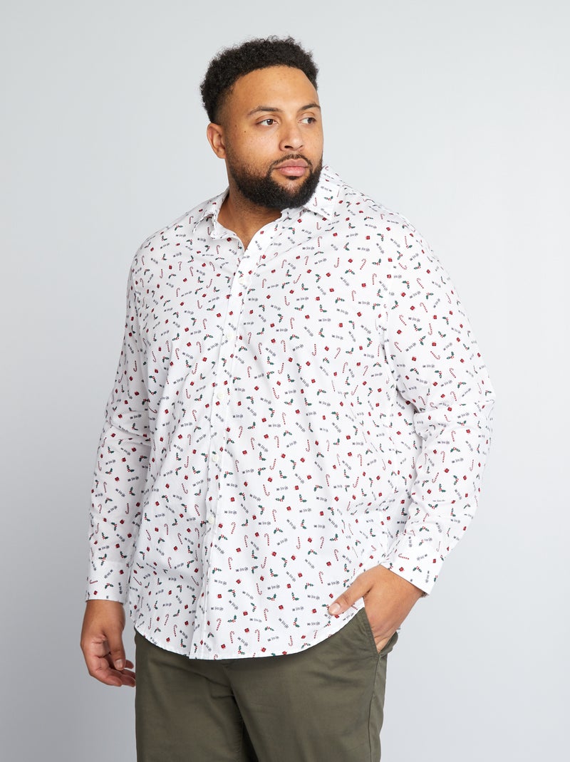 Chemise noël Blanc - Kiabi